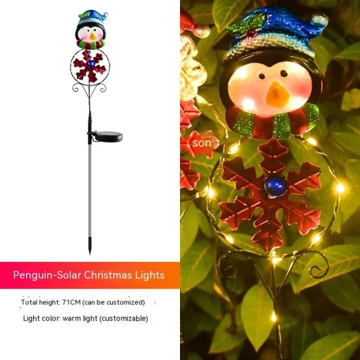 Solar Christmas Led Snowman Elk Ground Plug Light TurboTech Co 4