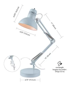 28" LED Matte Swing Arm Desk Lamp with Bowl Book Lights Table Desk Light