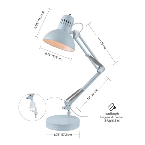 28″ LED Matte Swing Arm Desk Lamp with Bowl Book Lights Table Desk Light TurboTech Co 10