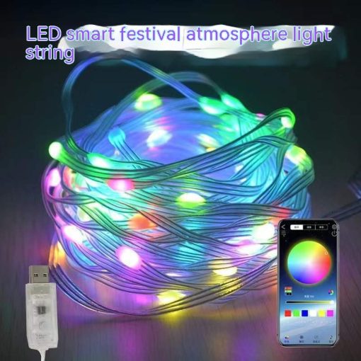 Smart String Lights Point and Control Voice Control RGB Lighting Chain  Phone Bluetooth APP Control TurboTech Co