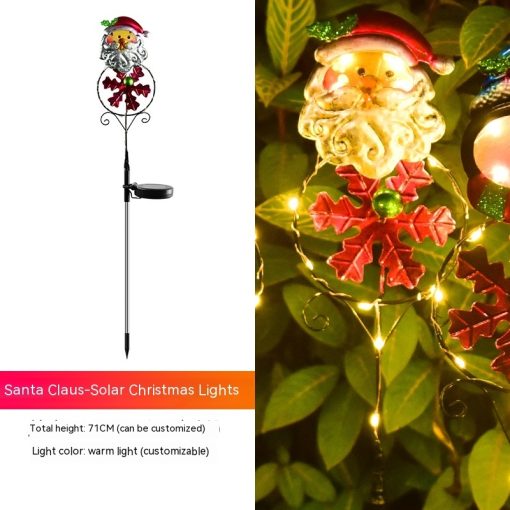 Solar Christmas Led Snowman Elk Ground Plug Light TurboTech Co 5