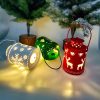 Wrought Iron Christmas Tree Shaped Lantern Christmas Garland String Lights Fairy Curtain Festival LED Light For Home Party Decoration TurboTech Co 12