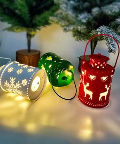 Christmas Candle Lights LED Small Lanterns Wind Lights Electronic Candles Nordic Style Creative Holiday Decoration