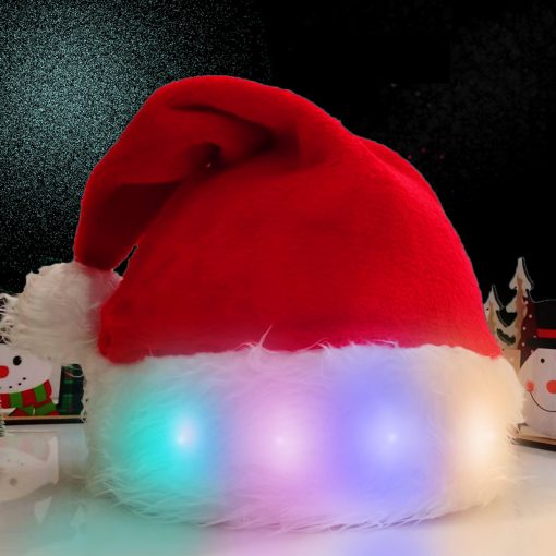 Christmas Hat Luminous Santa Hat LED Light Plush Adult/Children’s Christmas Costumes Christmas Supplies Holidays Decor TurboTech Co 3