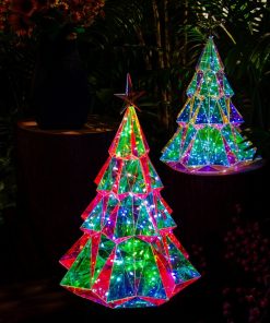 Colorful Christmas Tree Decoration Pendant Four-sided Diamond Luminous Decorative Ornaments TurboTech Co