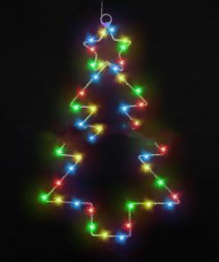 Wrought Iron Christmas Tree Shaped Lantern Christmas Garland String Lights Fairy Curtain Festival LED Light For Home Party Decoration