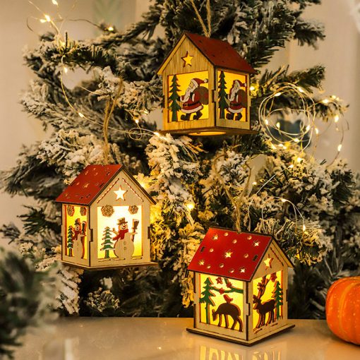 Luminous Decorative Ornaments Wooden Pendants Christmas Decoration TurboTech Co
