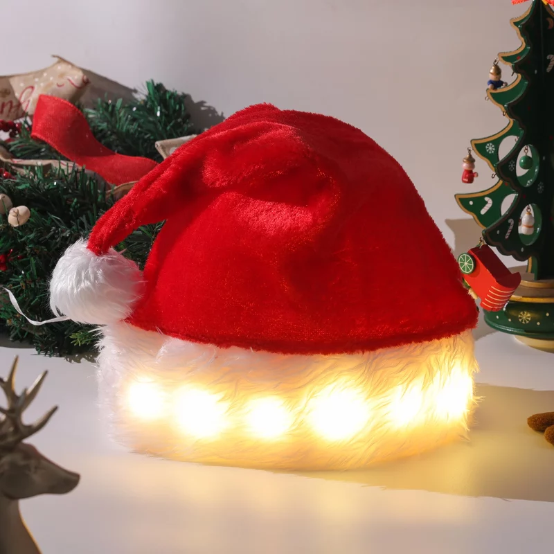 Christmas Hat Luminous Santa Hat LED Adult/Children’s Christmas Costumes Christmas Supplies Holidays Decor-TurboTech.Co.webp