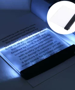 Dimmable LED Panel Book Light - Acrylic Resin, Eye-Friendly Night Reading Lamp for Improved Reading Experience