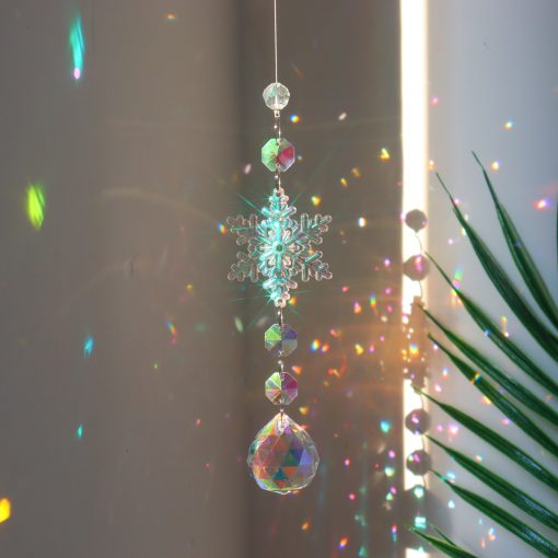 Christmas Colorful Snowflake Crystal Sun Catcher Ice Pillar Pendant Window Christmas Tree Decoration Party Pendant Christmas Decorations TurboTech Co 3