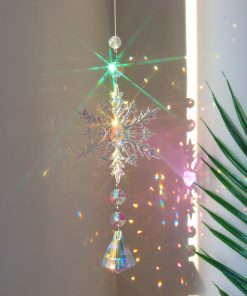 Christmas Colorful Snowflake Crystal Sun Catcher Ice Pillar Pendant Window Christmas Tree Decoration Party Pendant Christmas Decorations TurboTech Co 2