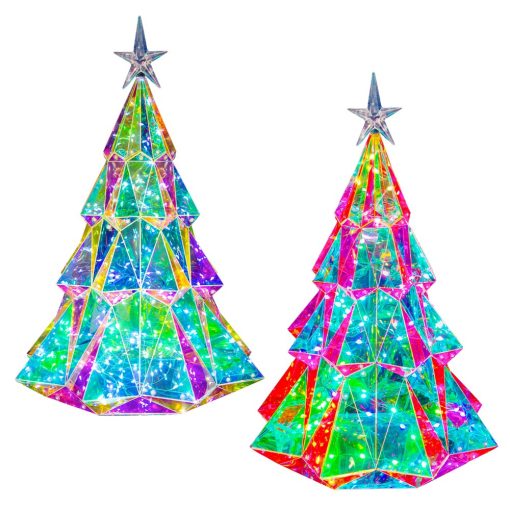 Colorful Christmas Tree Decoration Pendant Four-sided Diamond Luminous Decorative Ornaments TurboTech Co 2
