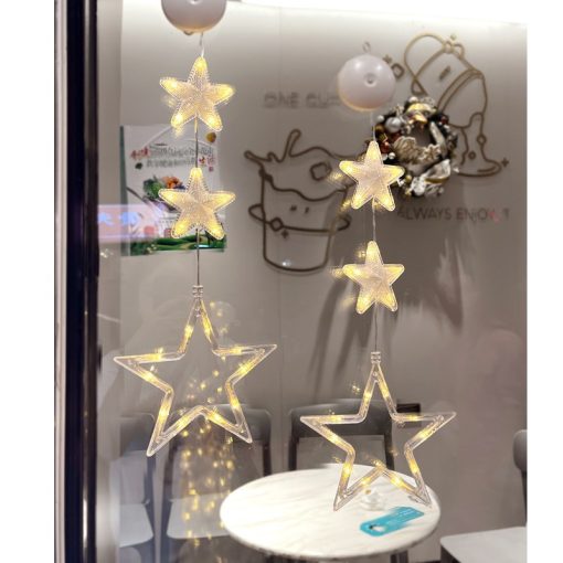 Christmas 3pcs LED Light Star Holiday Tree Hanging Lamp Window Ornaments Christmas Decorations TurboTech Co 3