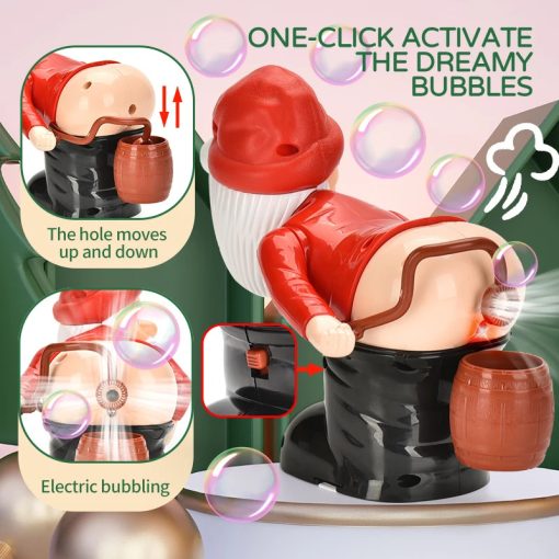 Electric Santa Claus Bubbles Machine Blowing Bubbles Music Light Entertainment Toy Prank Funny Ornament Christmas Gifts Christmas Decorations TurboTech Co 3