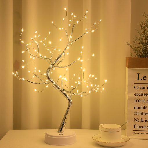 Colored Nightlight Decor Starry Sky LED Lights Copper Wire Rice Tree Lamp TurboTech Co