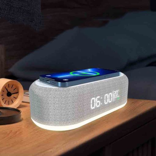 Four-in-one Wireless Charger Nightlight Bluetooth Speaker Alarm Clock Lamp TurboTech Co 4