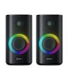 Bluetooth Speaker Waterproof Gaming Desktop Stereo RGB LED Ring Pair TurboTech Co