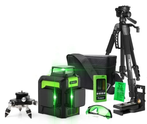3D Self-Leveling 360 Laser Level Kit Cross Line Green Laser Pointer Beam Vertical Horizontal with Receiver Tripod TurboTech Co