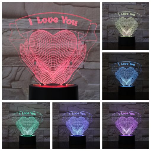 3D Night Light Valentine’s Day Gift Love Hands Holding Heart TurboTech Co