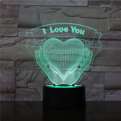 3D Night Light Valentine’s Day Gift Love Hands Holding Heart TurboTech Co 2