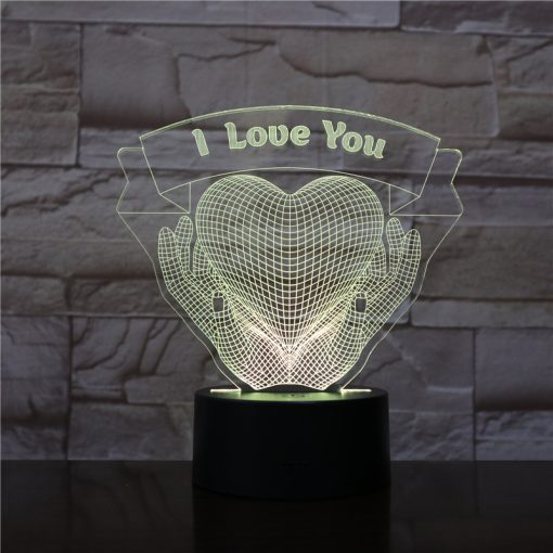 3D Night Light Valentine’s Day Gift Love Hands Holding Heart TurboTech Co 4