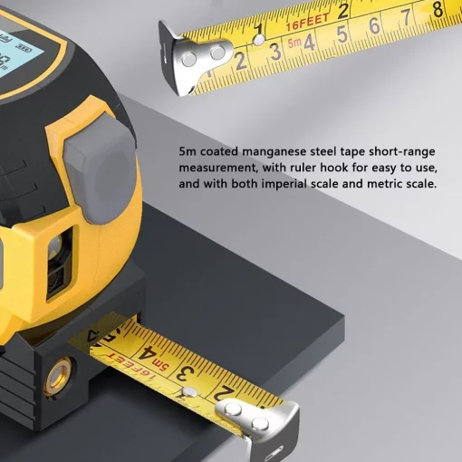 Laser Pointer Rangefinder 5M – 3 in 1 Rangefinder, Tape Measure, Ruler with LCD Display & Backlight TurboTech Co 5