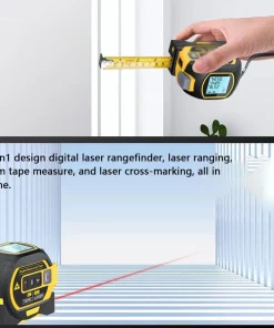 Laser Pointer Rangefinder 5M - 3 in 1 Rangefinder, Tape Measure, Ruler with LCD Display & Backlight