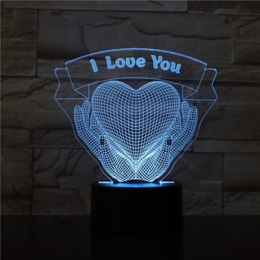 3D Night Light Valentine’s Day Gift Love Hands Holding Heart TurboTech Co 3