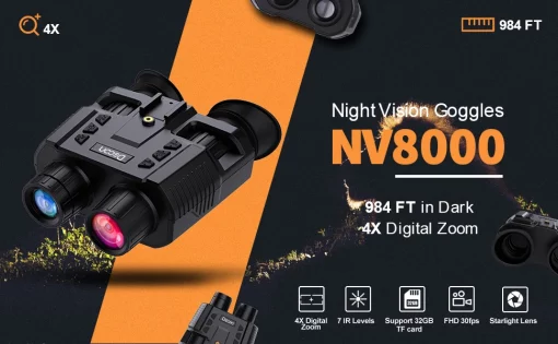 Night Vision Binoculars Goggles Infrared Digital Head Mount Built-in Battery Rechargeable Hunting Camping Equipment TurboTech Co 10