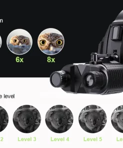 Night Vision Goggles 8X Digital Zoom Infrared Hands Free Head Mounted Night Vision Binoculars with Over 400M Night Range