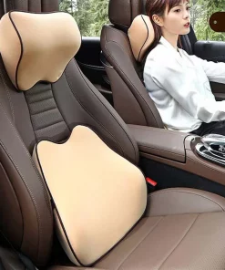 Electric Car Seat Lumbar Support Pillow Cushion Back Pillow Memory Cotton Breathable Mesh Chair Cushion Car Accessories