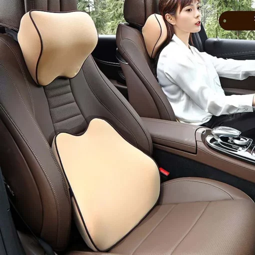 Electric Car Seat Lumbar Support Pillow Cushion Back Pillow Memory Cotton Breathable Mesh Chair Cushion Car Accessories TurboTech Co 3
