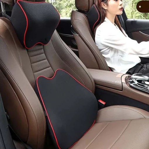Electric Car Seat Lumbar Support Pillow Cushion Back Pillow Memory Cotton Breathable Mesh Chair Cushion Car Accessories TurboTech Co
