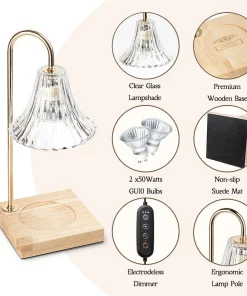 Electric Candle Warmer Lamp Melt Wax Burner Aromatherapy Adjustable Switch Nightlight