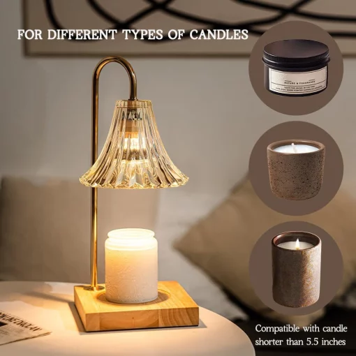 Electric Candle Warmer Lamp Melt Wax Burner Aromatherapy Adjustable Switch Nightlight TurboTech Co 2