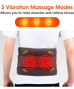 Electric Waist Massager Infrared Heating Therapy Lumbar Pad Hot Compress Vibration Waist Massage Belt Back Support Pain Relief
