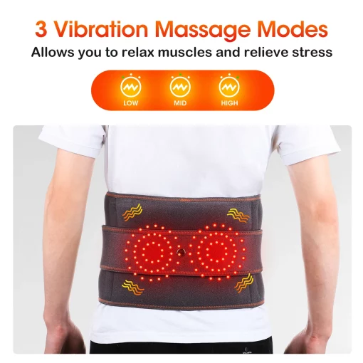Electric Waist Massager Infrared Heating Therapy Lumbar Pad Hot Compress Vibration Waist Massage Belt Back Support Pain Relief TurboTech Co 3