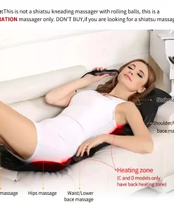 Electric Back Massager Chair Cushion Heating Vibrator Car Massage Home Office Lumbar Neck Mattress Pain Relief