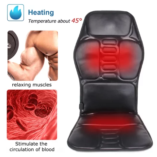 Electric Back Massager  Chair Cushion Heating Vibrator Car Massage Home Office Lumbar Neck Mattress Pain Relief TurboTech Co 5
