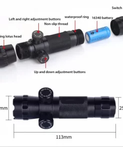 Red Laser Pointer Dot Sight Tactical Hunting Adjustable Scope Rail Barrel Pressure Switch Mount Tool Red/Green