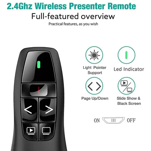 Wireless Presenter Remote Clicker for Projector PowerPoint Presentation Remote  Red Laser Pointer Pen TurboTech Co 4