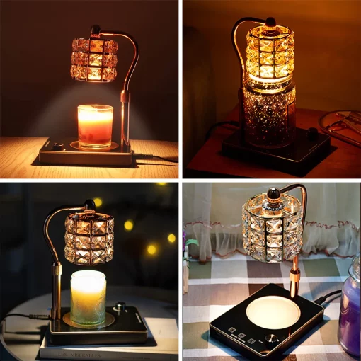 Electric Candle Warmer Lamp Height Adjustable Wax Melting  Crystal  Fragrance Oil Aromatherapy Nightlight TurboTech Co 6