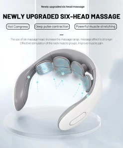 Neck Massager 6-Head Smart Pain Management Voice Control Device Heating Micro Current Massaging Tool