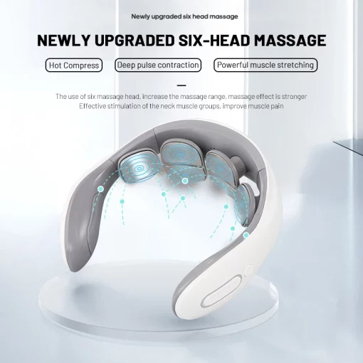 Neck Massager 6-Head Smart Pain Management Voice Control Device Heating Micro Current Massaging Tool TurboTech Co 8