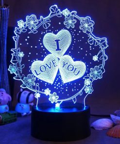 Table Lamp Creative 3D I Love You Gift Couple RGB Nightlight Home Decor TurboTech Co