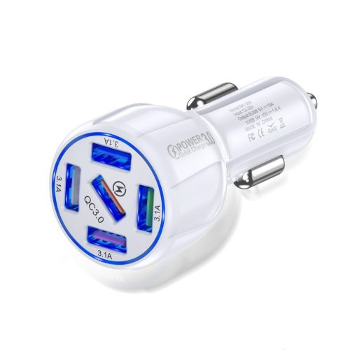 5-port Car Fast Charger QC3.0 USB Phone Car Charger - Image 2