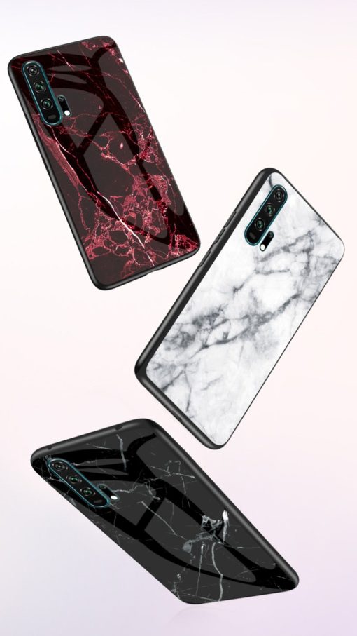 Phone Case Anti-fall Marble Tampered Glass Scratch Resistant Mobile Cover Honor 20/20Pro TurboTech Co