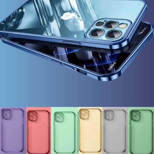 iPhone Case Square Plating Frame Soft TPU Transparent Ultra-thin Mobile Cover TurboTech Co