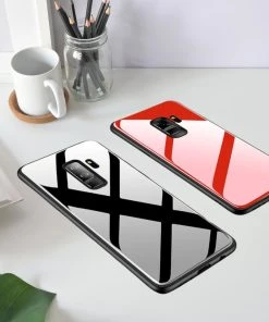 Phone Case Slim Silicone Frame Hard Tempered Glass Back Samsung Galaxy Protective Cover TurboTech Co
