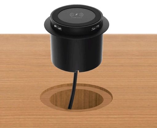 Fast Qi Wireless Charger Embedded in Desk/Table Dual USB Charging Port Universal TurboTech Co 3